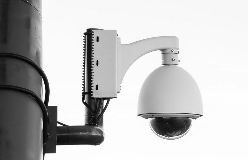 Network camera on wall
